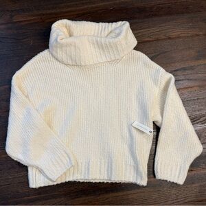 Anthropologie Cream Turtleneck Sweater small